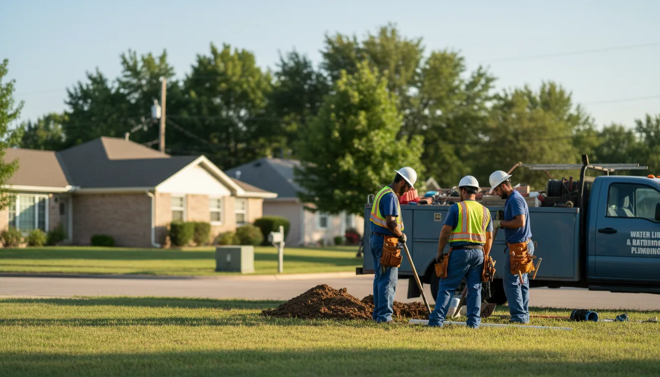 Residential water line and bathroom plumbing service in Lucas, OH